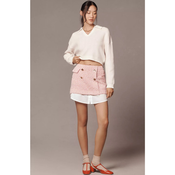 Anthropologie Maeve Tweed Mini Skirt - New Size 12 - Picture 1 of 4